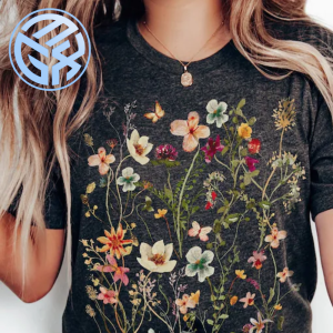 Pressed Flowers Tshirt Boho Wildflowers Cottagecore Shirt