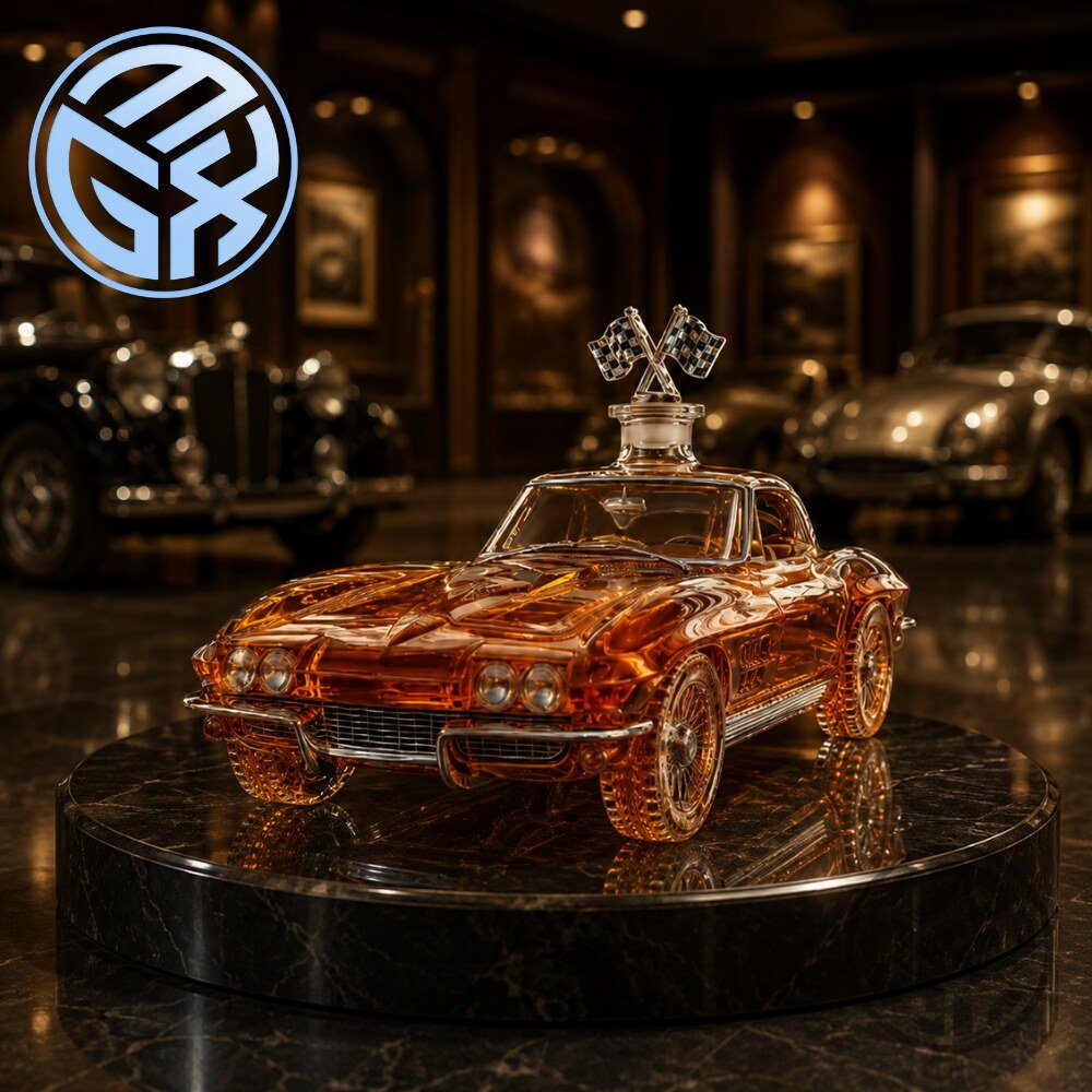 Chevrolet Corvette Stingray Vintage Car Glass Whiskey Decanter Bottle 2026 4 Chevrolet Corvette Stingray Vintage Car Glass Whiskey Decanter Bottle 2026